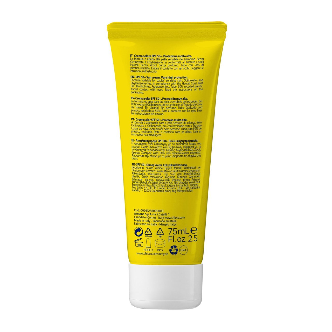 Chicco baby sun cream SPF50+ 75ml sunscreen