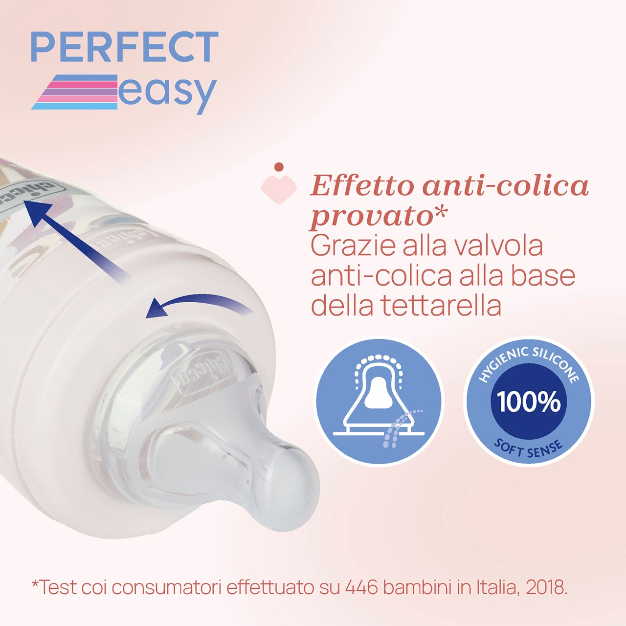 Chicco Perfect Easy baby bottle 330ml fast flow yellow