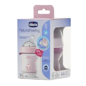 Chicco NaturalFeeling baby bottle 150ml slow flow pink