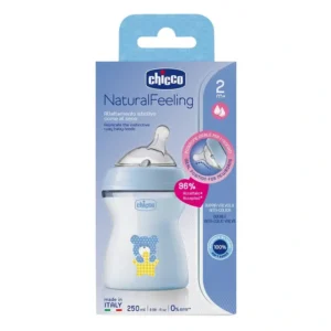 Chicco NaturalFeeling baby bottle 250ml medium flow blue