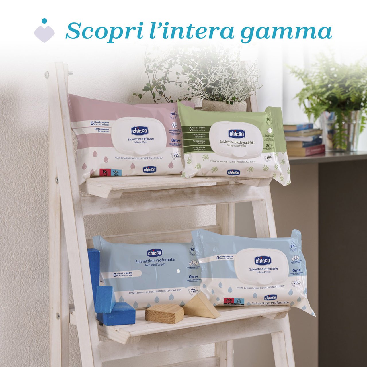 NEW CHICCO WIPES 72PCS WITH FLIP COVER