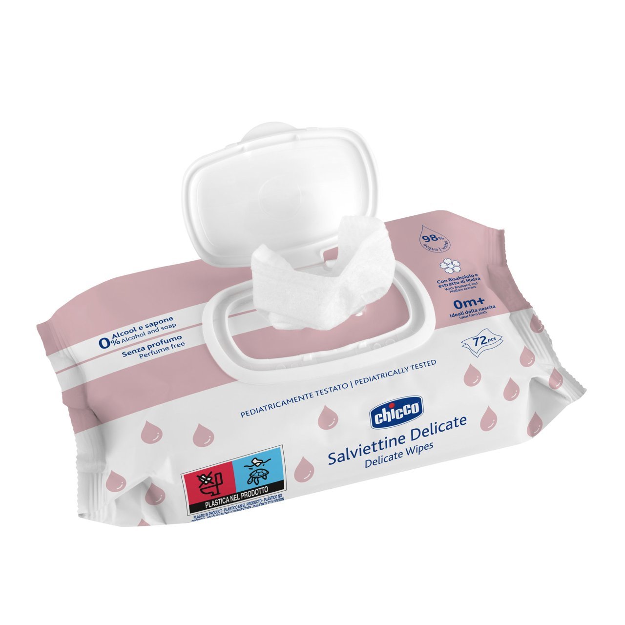 NEW DELICATE WIPES 72PCS + FLIPCOVER Chicco