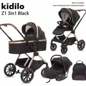 Kidilo Full Set Stroller (Z1 (3in1) Black 8-837