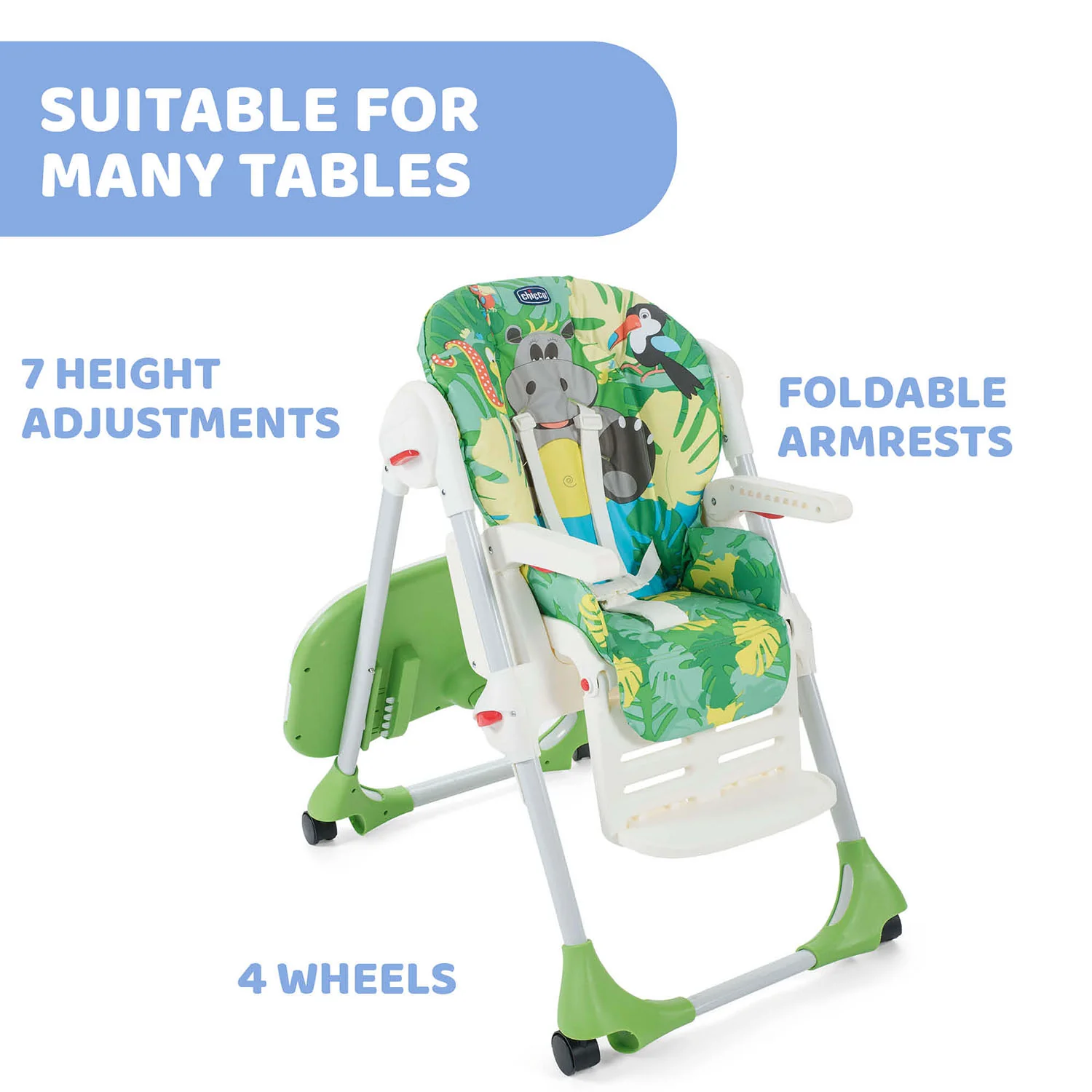 Chicco Polly Easy Highchair Happy Jungle - Image 5